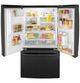 GE® 36" 25.6 Cu. Ft. High-Gloss Black Freestanding French Door Refrigerator-3