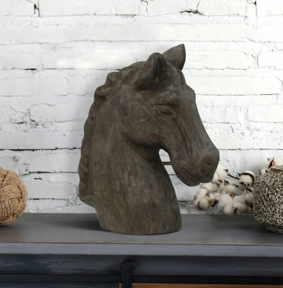 StyleCraft Natural Native Horse Table Top Carved Sculpture-2