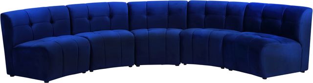Meridian Furniture Limitless 5-Piece Navy Velvet Modular Sectional-0