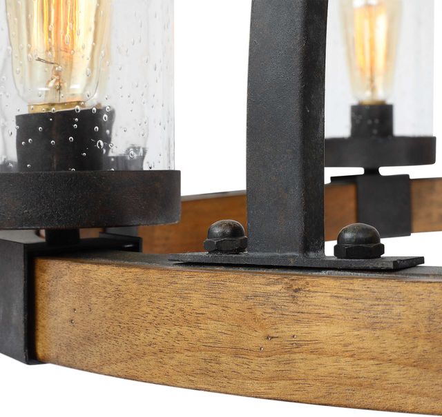 Uttermost by Kalizma Home Atwood Bronze Wagon Wheel Pendant Light-4