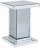 ACME Furniture Nysa Mirrored End Table with Faux Crystal Accent-0