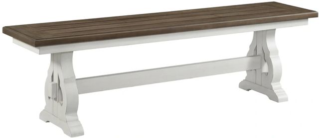 Intercon Drake French Oak/Rustic White Dining Bench-0