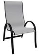 Telescope Casual Aruba Abalone/Black Aluminum/Fabric Outdoor Sling Supreme Stacking Arm Chair-0