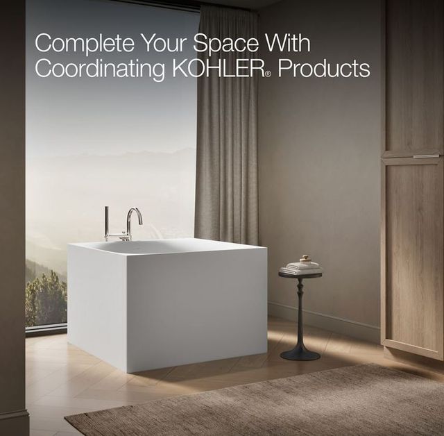 KOHLER® Stillness® Honed White Soak 46" x 46" Freestanding Bath-4