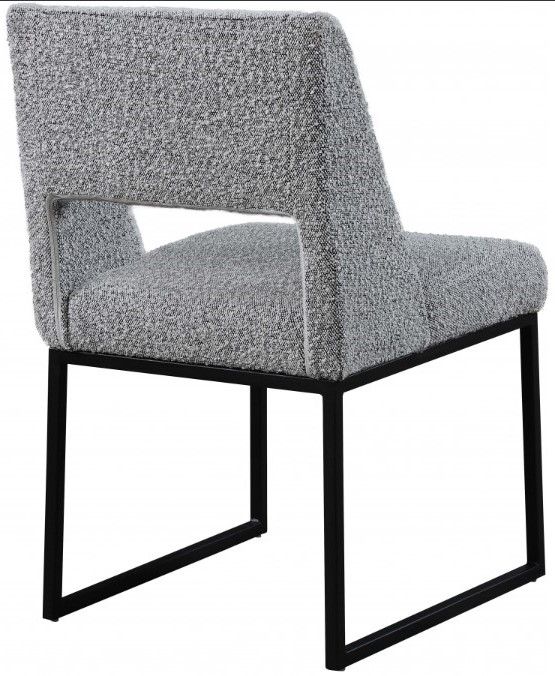 Meridian Furniture Jayce Grey Boucle Upholstered Dining Side Chair-2