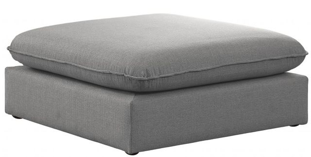 Meridian Furniture Mackenzie Grey Linen Textured Modular Ottoman-0