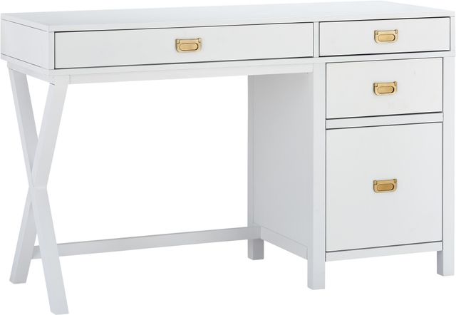 Linon Peggy White Side Storage Desk-0