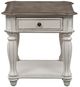 Liberty Furniture Magnolia Weathered Bark End Table with  Antique White Base-1