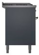 Ilve® Nostalgie II Noblesse 60'' Blue Gray Pro Style Dual Fuel Range with Brass Trim-2