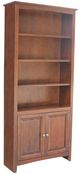 John Thomas Furniture® Home Accents Espresso 72" Shaker Bookcase with a Pair Bookcase Doors-0