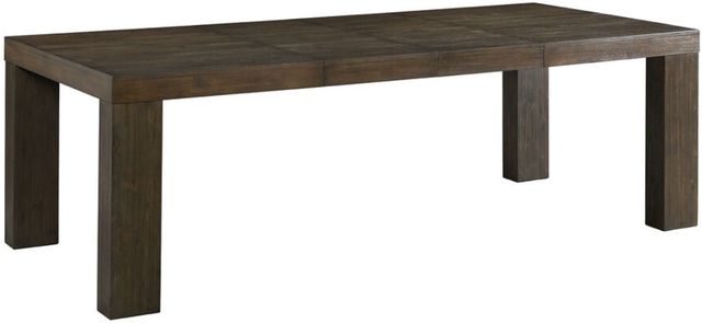 Elements International Grady 7-Piece Dark Walnut/Taupe Slat Back Dining Set-1