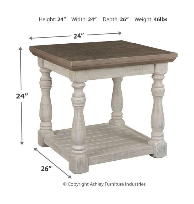 Signature Design by Ashley® Havalance Gray End Table with Vintage White Base-1