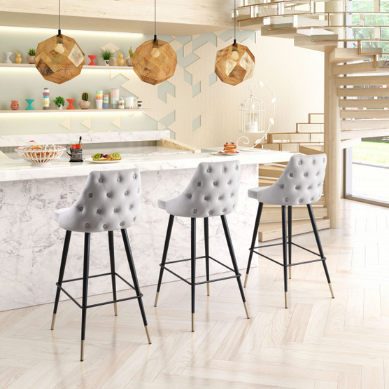 Zuo® Modern Piccolo Dark Gray Bar Chair-2