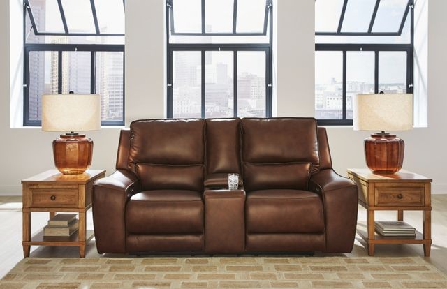 Signature Design by Ashley® Silverbrooke Canyon Power Reclining Loveseat with Console and Adjustable Headrest-1