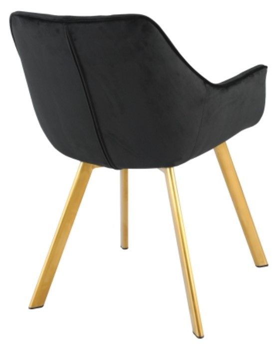 Mazin Furniture Ayami Black/Gold Dining Arm Chair -3