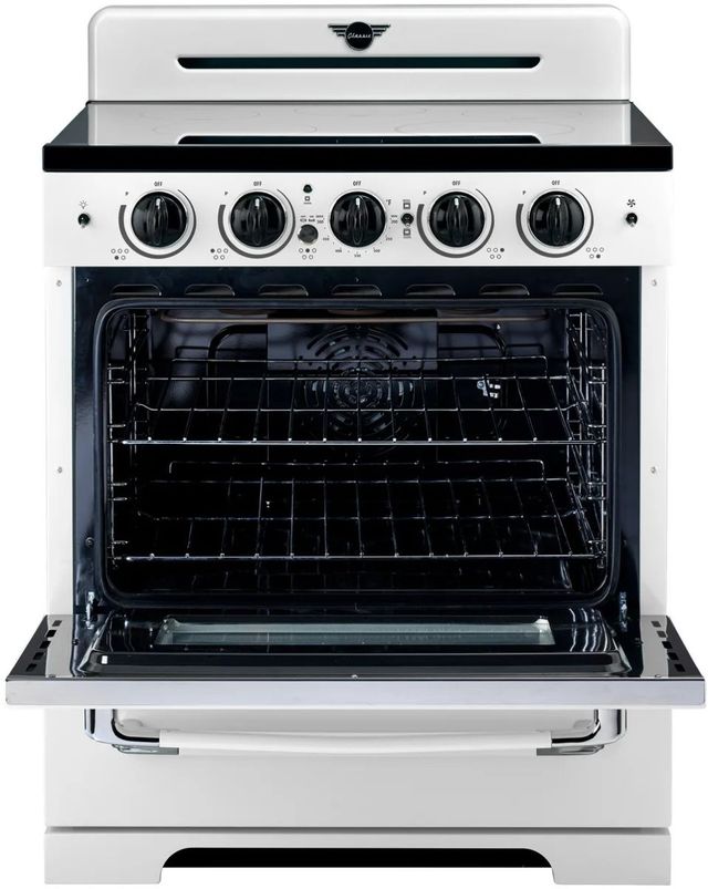 Unique® Appliances Classic Retro 30" Marshmallow White Slide In Induction Range-1