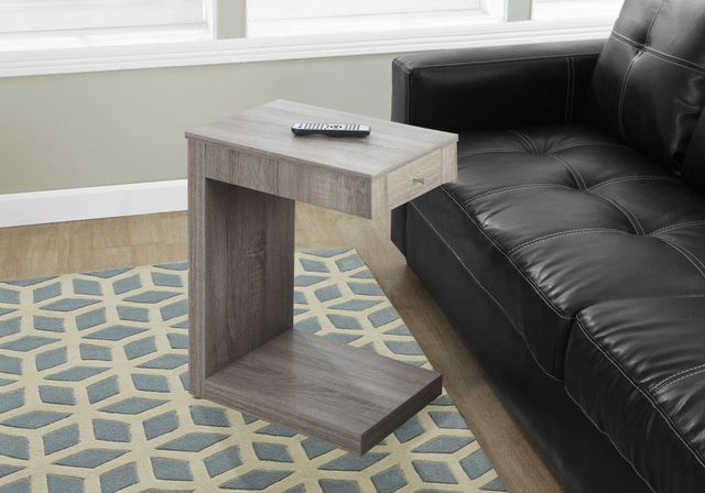 Monarch Specialties Inc. Dark Taupe Accent Table with Drawer -2