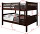 Donco Kids Austin Dark Cappuccino Youth Full/Full Mission Bunkbed-2