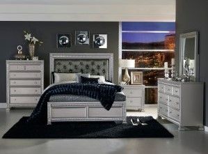 Mazin Furniture Bevelle Gray/Silver Queen Bed-1