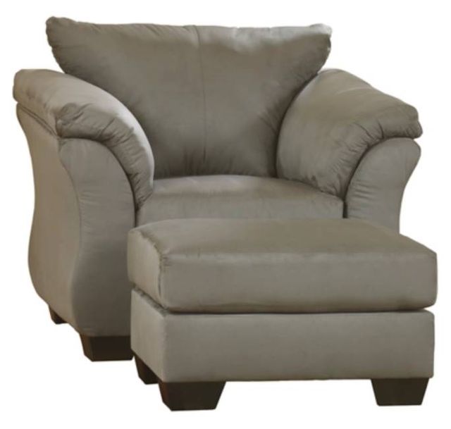 Signature Design by Ashley® Darcy 2-Piece Cobblestone Chair and Ottoman Set