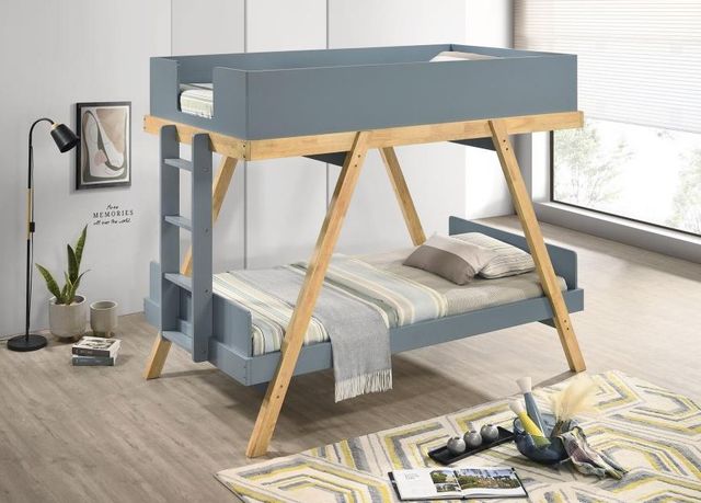 Coaster® Frankie White/Van Courtland Blue Twin Over Twin Bunk Bed -2