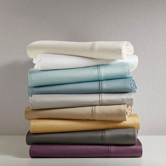 Olliix by Madison Park White Queen 600 Thread Count 100% Pima Cotton Sheet Set-4