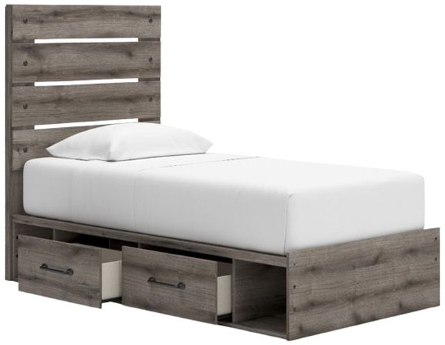 Signature Design by Ashley® Graystorm Brown/Gray Twin Panel Storage Bed-3