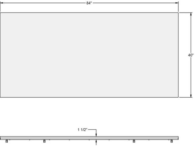Amisco Customizable Asterisk Ash 84" Rectangular Table with Metal Stand-3