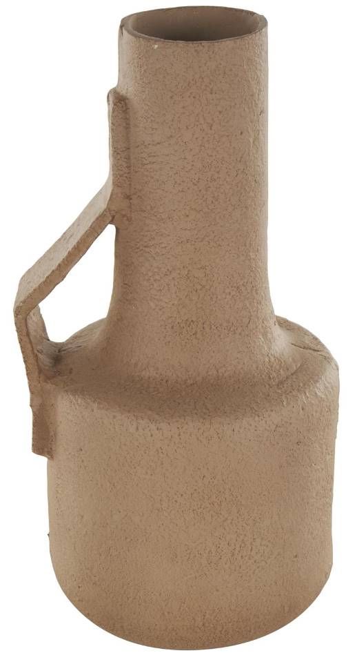 Deco Marche Brown Abstract Distressed Textured Vase with Triangular Handle-0