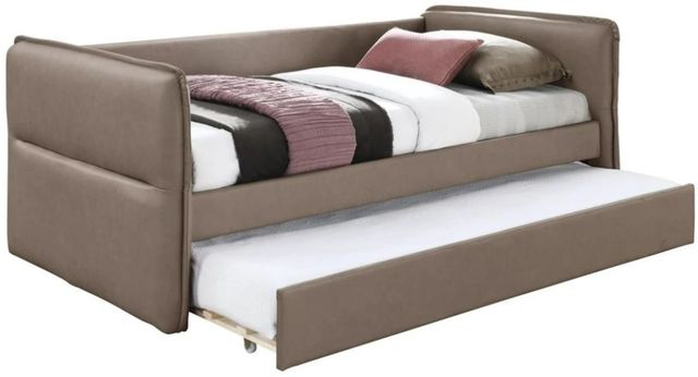 Bernards Trina Mocha Upholstered Twin Trundle Bed-0