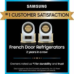 Samsung 36 in. 26.5 Cu. Ft Fingerprint Resistant Stainless Look Counter Depth French Door Refrigerator 