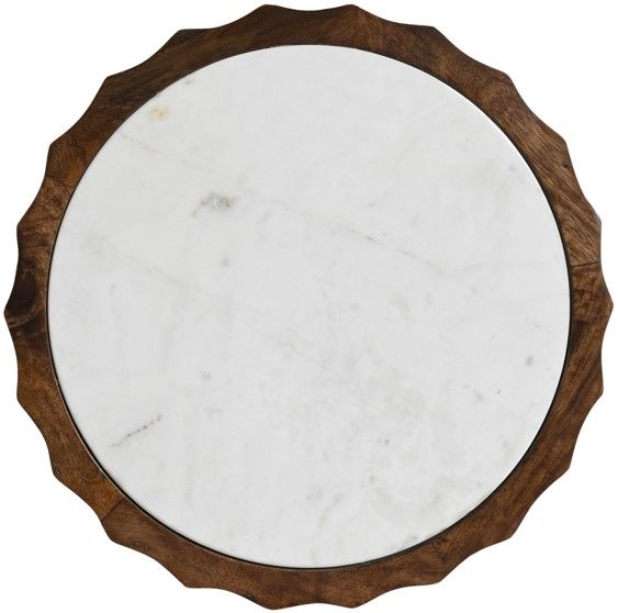 Coast2Coast Home™ Katina White End Table with Brown Base-3