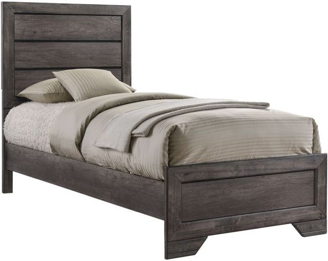 Elements International Nathan 4-Piece Gray Oak Youth Twin Panel Bedroom Set-2