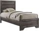 Elements International Nathan 4-Piece Gray Oak Youth Twin Panel Bedroom Set-2