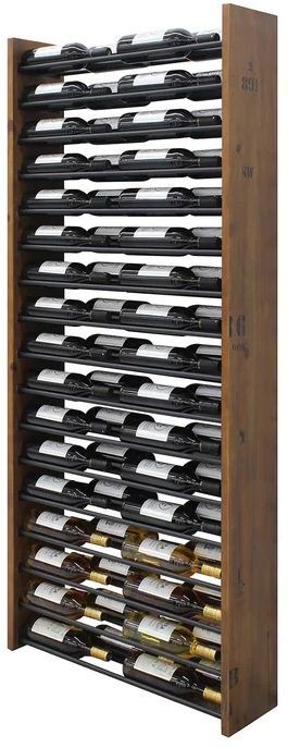 Vinotemp® Epicureanist 68 Bottle Walnut Wall Mounted Wine Shelf-4