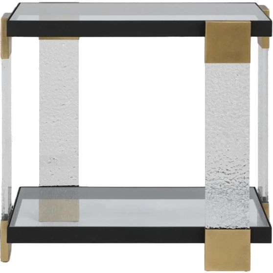 Uttermost® Bendena Glass Top Side Table with Brass Base-3