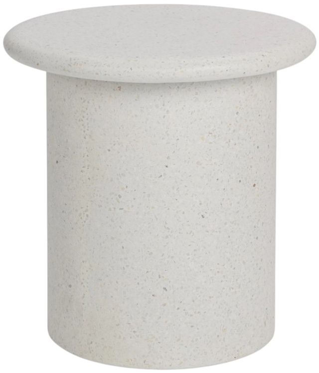 Classic Home Nysa White Concrete Outdoor End Table-0