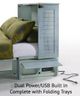 Pacific Parawood Poppy Queen Size Folding Wood Murphy Cabinet Bed with Mattress-1