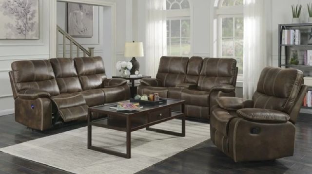 Emerald Home Jessie James Brown Power Reclining Sofa-1