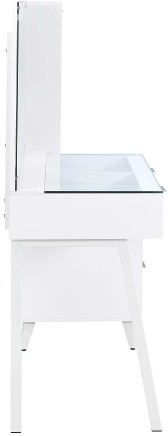 Coaster® Souza White High Gloss Vanity Table With LED Mirror-4