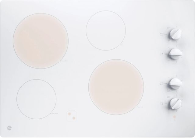 GE® 30" White Electronic Cooktop-1