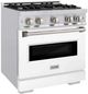 ZLINE Classic 30" Stainless Steel Pro Style Gas Range with White Matte Door-2