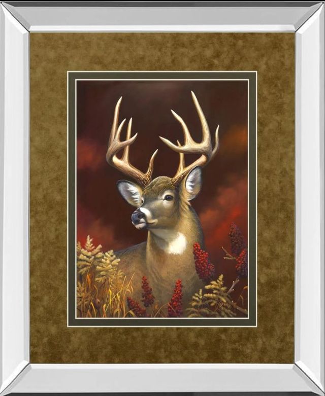 Classy Art Deer Portrait by Leo Stans Mirror Framed Wall Art-0