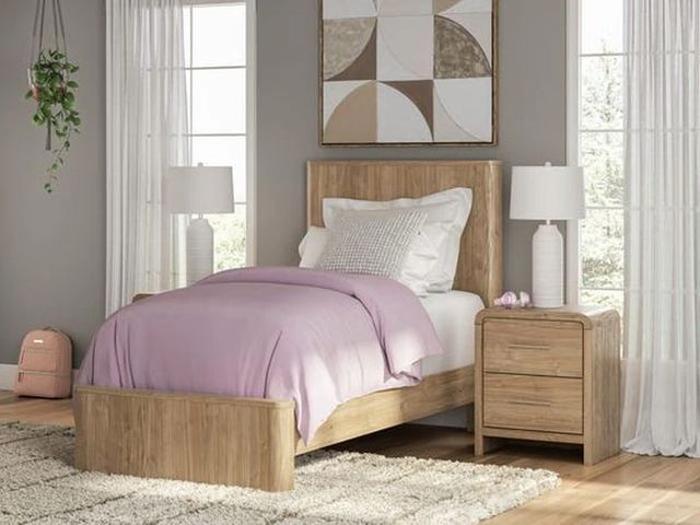 Signature Design by Ashley® Dovander Warm Natural Brown Twin Panel Platform Bed-1