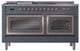 Ilve® Nostalgie II Noblesse 60'' Blue Gray Pro Style Dual Fuel Range with Copper Trim-1