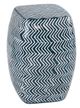 A & B Home Blue/White Herringbone Hand Paited Stool-0