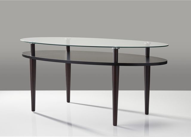 Adesso® Dwight Glass Top Coffee Table with Black Base-3