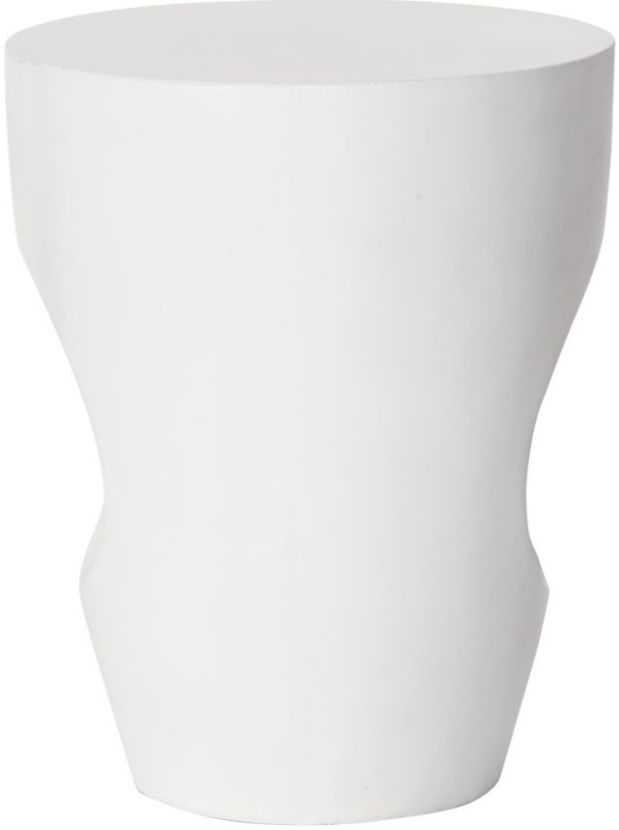 Moe's Home Collection Aylard Cream White Fiberstone Outdoor Stool-2