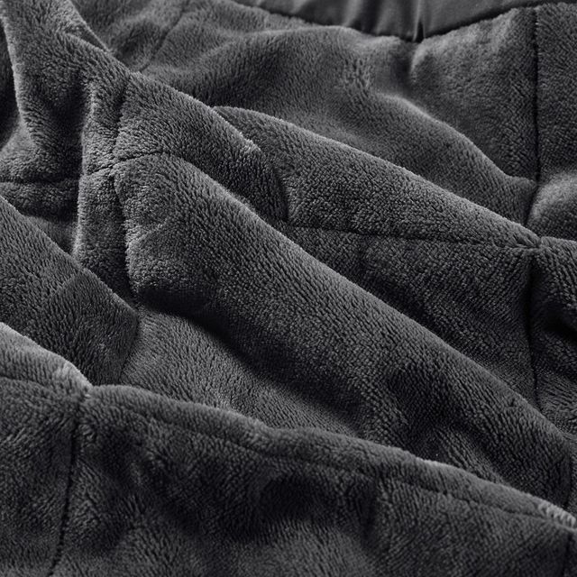 Olliix by Madison Park Coleman Charcoal Full/Queen Reversible Down Alternative Blanket-1