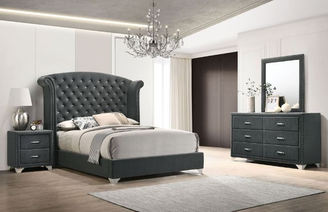 Coaster® Melody 4-Piece Gray King Panel Bedroom Set-1